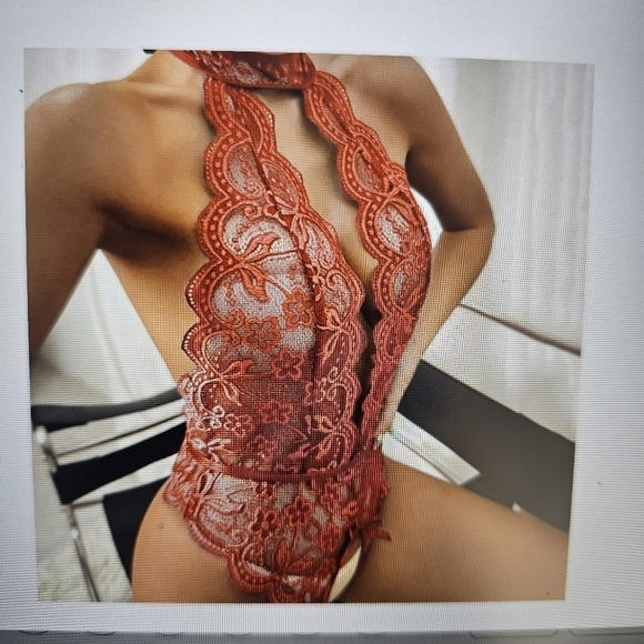 NEW Poteti Crotchless Red Lace Backless Bodysuit XXXL - Picture 4 of 10